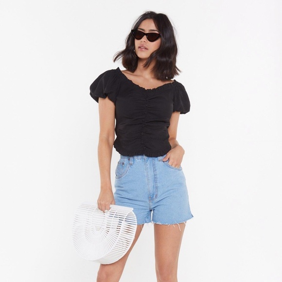 Nastygal - Puff Button Down Shirt in White - Picture 4 of 6